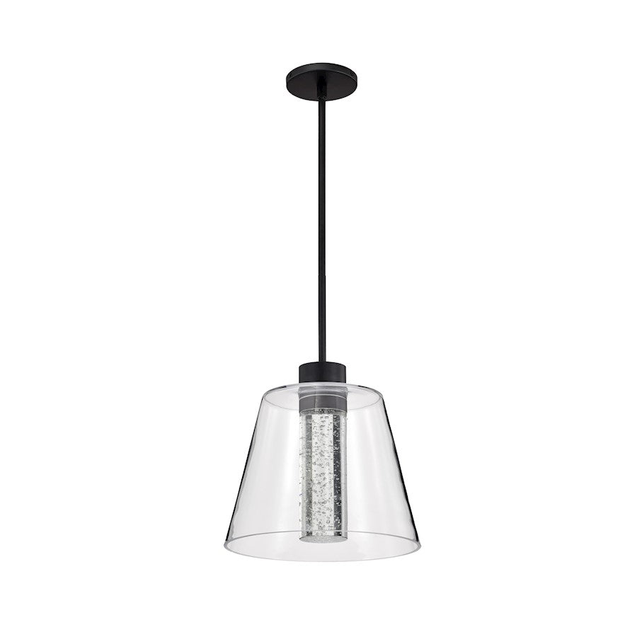 Nuvo Lighting Aura 12" LED Pendant, Black K9 Bubble Crystal 3000K CCT - 62-2172