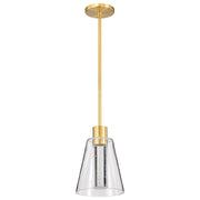 Nuvo Lighting Aura 7" LED Pendant, Brass K9 Bubble Crystal 3000K CCT - 62-2181