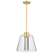 Nuvo Lighting Aura 12" LED Pendant, Brass K9 Bubble Crystal 3000K CCT - 62-2182