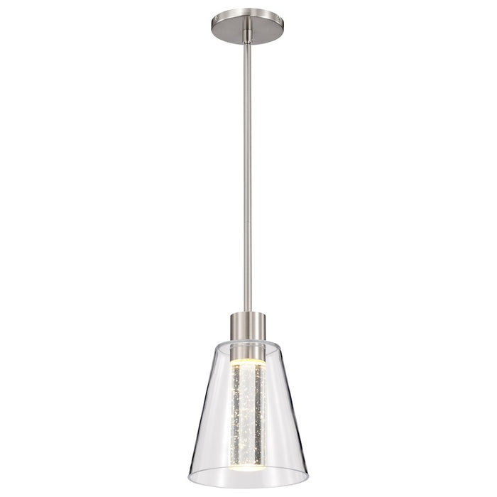 Nuvo Lighting Aura 7" LED Pendant, Nickel K9 Bubble Crystal 3000K CCT