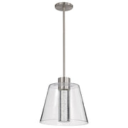 Nuvo Lighting Aura 12" LED Pendant, Nickel K9 Bubble Crystal 3000K CCT - 62-2192