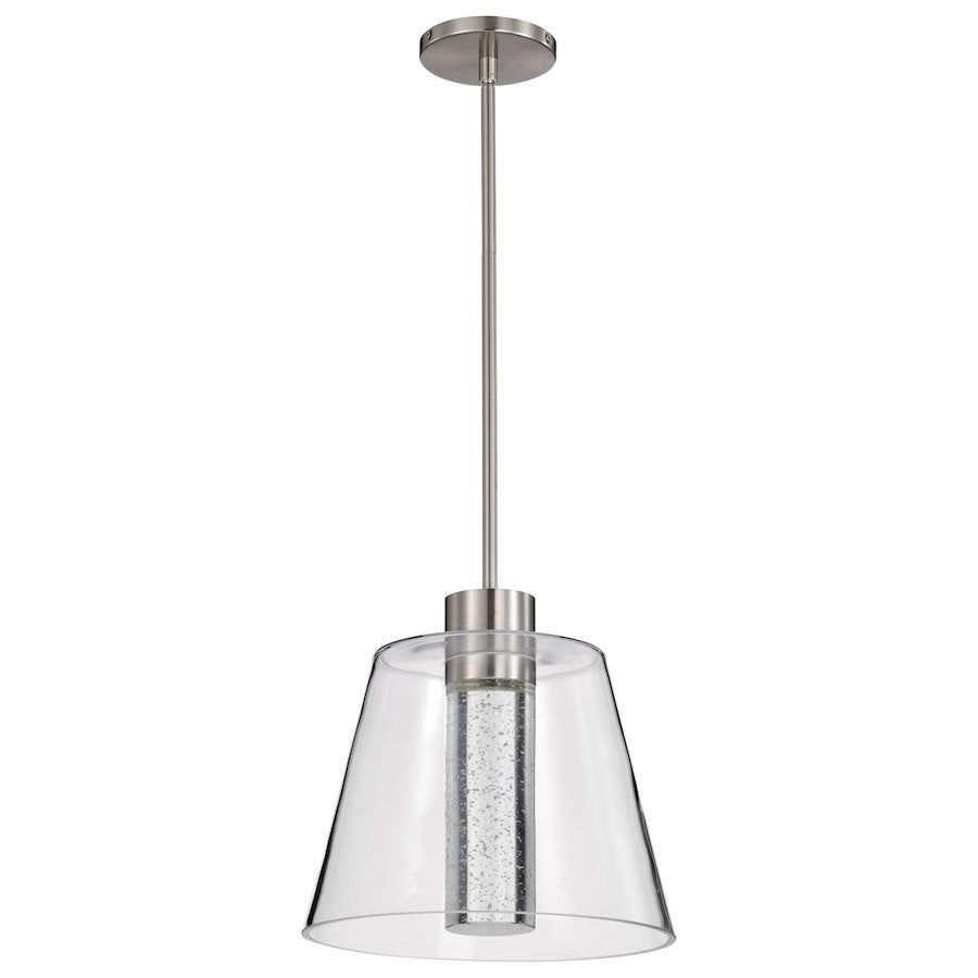 Nuvo Lighting Aura 12" LED Pendant, Nickel K9 Bubble Crystal 3000K CCT - 62-2192