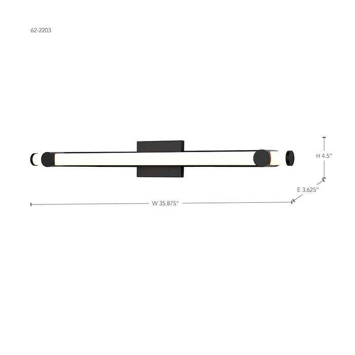 Nuvo Lighting Bowman 36" LED Vanity, Matte Black Acrylic Lens