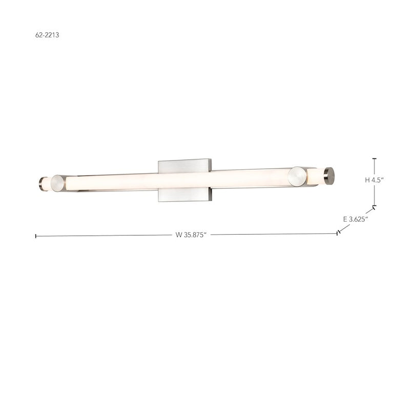 Nuvo Lighting Bowman 36" LED Vanity, Brushed Nickel Acrylic Lens