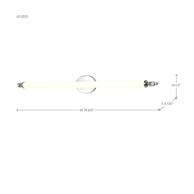 Nuvo Lighting Edgeworth 40in LED Vanity Light | Brushed Nickel Steel and Acrylic Lens | Bathroom Vanity & Dressing Area | 39.63 x 4.13 x | Model 62-2233