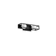 Nuvo Lighting Jenkins 16" 2 Light LED Vanity, Black/Frosted Glass - 62-2242