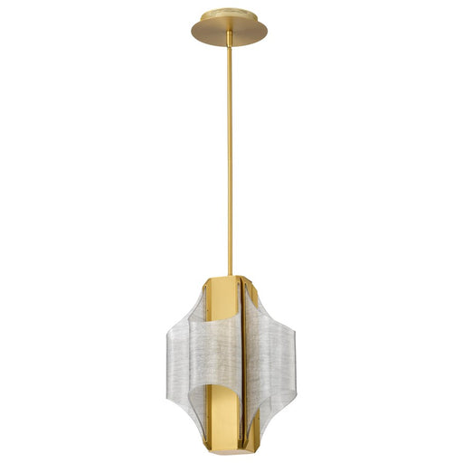 Satco Idris LED 4 Light Pendant, Vintage Brass Light Guide Panels - 62-2412