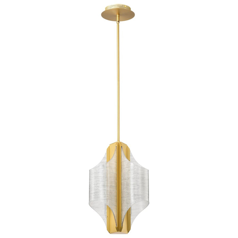 Satco Idris LED 3 Light Pendant, Vintage Brass Light Guide Panels - 62-2413