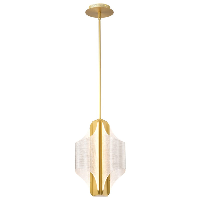 Satco Idris LED 3 Light Pendant, Vintage Brass Light Guide Panels
