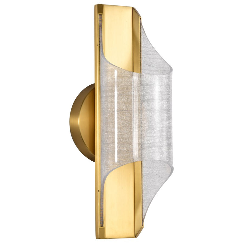 Satco Idris LED 1 Light Wall Sconce, Vintage Brass Light Guide Panels