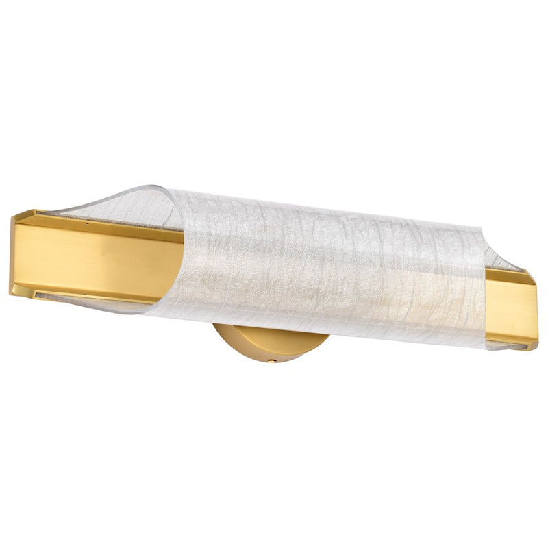 Satco Idris LED 3 Light Wall Sconce, Vintage Brass Light Guide Panels - 62-2415