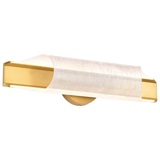 Satco Idris LED 3 Light Wall Sconce, Vintage Brass Light Guide Panels