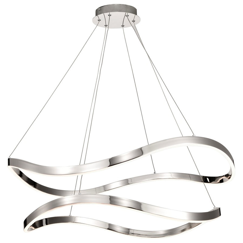 Satco Sylas 36" LED Pendant, Polished Nickel