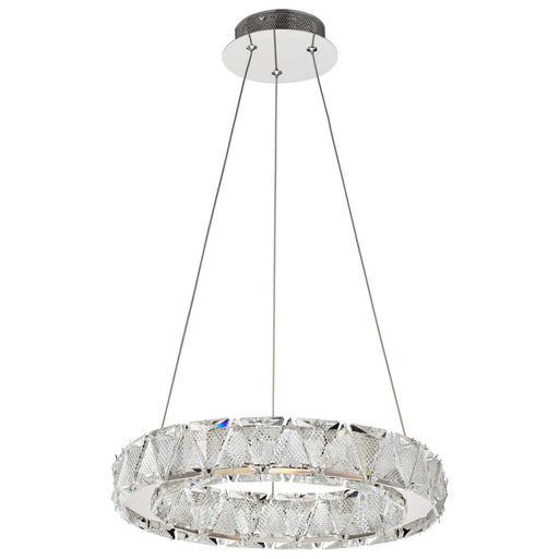 Satco Asher LED 15" Pendant, Polished Nickel/K9 Crystal - 62-2441