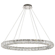 Satco Asher LED 36" Round Pendant, Polished Nickel/K9 Crystal - 62-2442