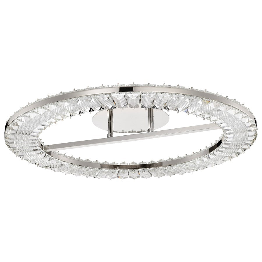Nuvo Lighting Nova LED 23" Round Flush Mount, Nickel/K9 Crystal - 62-2444