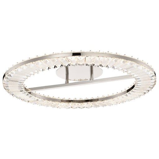 Nuvo Lighting Nova LED 23" Round Flush Mount, Nickel/K9 Crystal