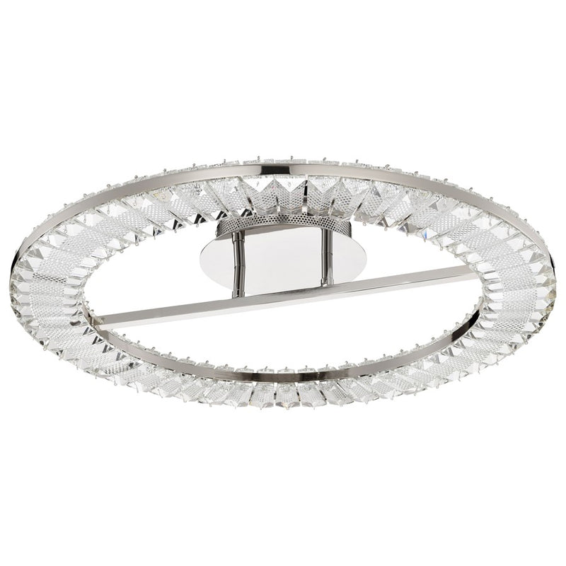 Nuvo Lighting Nova LED 23" Round Flush Mount, Nickel/K9 Crystal