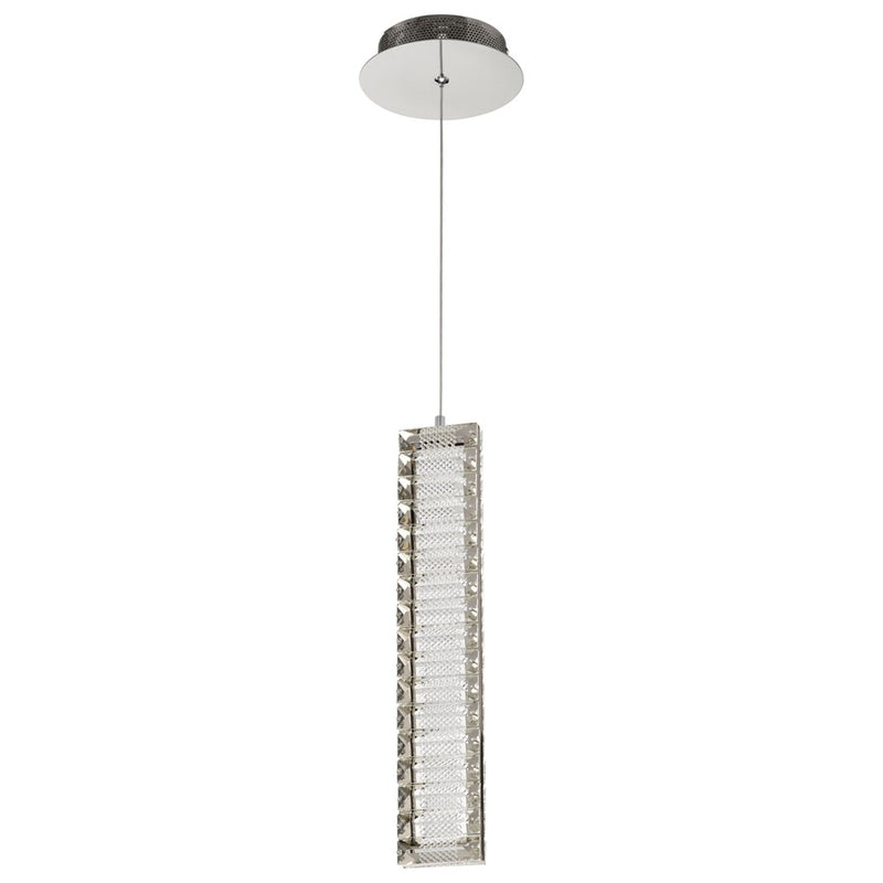 Satco Nova LED 16" Mini Pendant, Polished Nickel/K9 Crystal - 62-2445