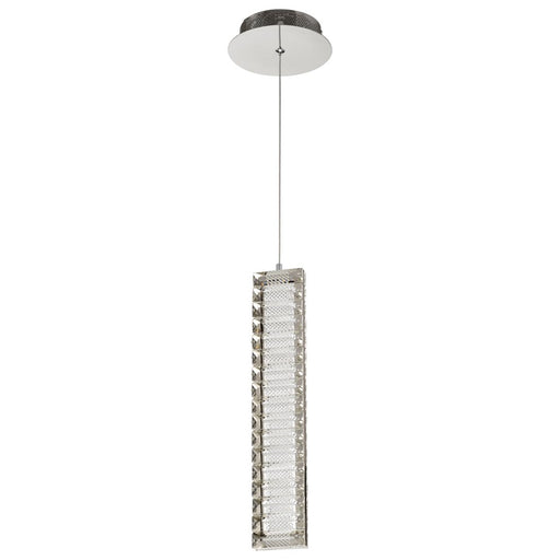 Satco Nova LED 16" Mini Pendant, Polished Nickel/K9 Crystal - 62-2445