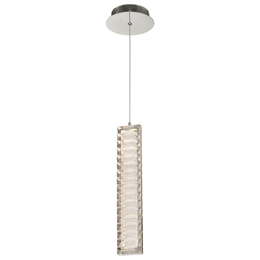 Satco Nova LED 16" Mini Pendant, Polished Nickel/K9 Crystal
