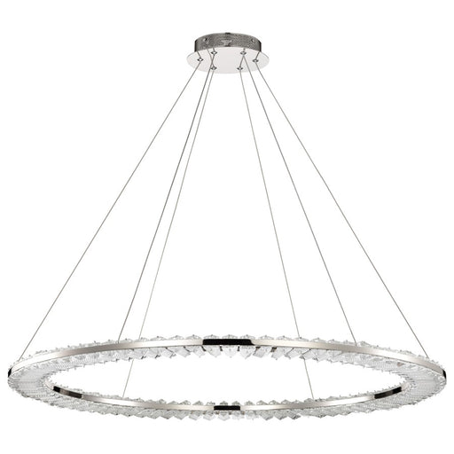 Satco Nova LED 36" Round Pendant, Polished Nickel/K9 Crystal - 62-2447