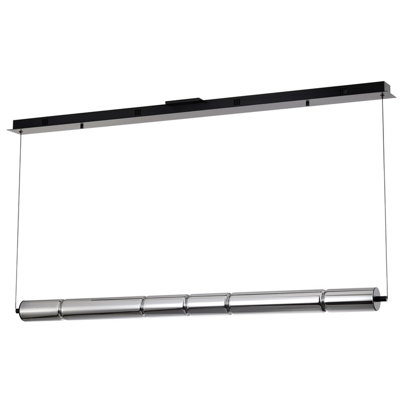 Satco Evander LED 48" Island Pendant, Matte Black/Smoked Glass - 62-2452