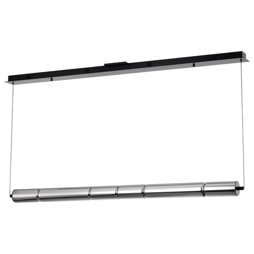 Satco Evander LED 48" Island Pendant, Matte Black/Smoked Glass - 62-2452