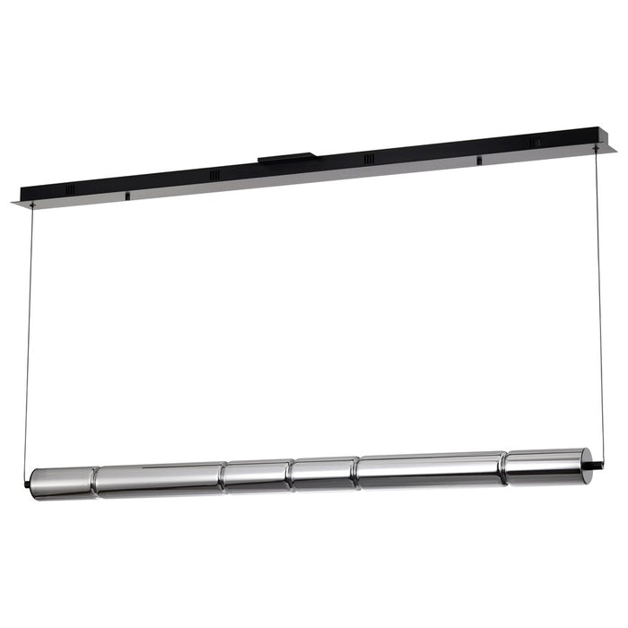 Satco Evander LED 48" Island Pendant, Matte Black/Smoked Glass - 62-2452