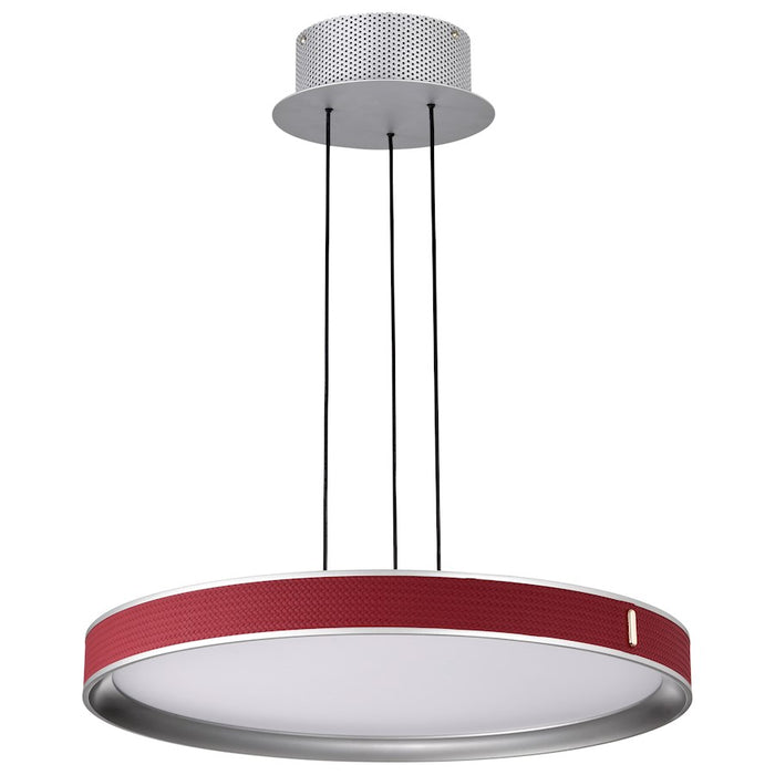 Nuvo Lighting Bandon 20" LED Pendant, Gray/Red Wrap Acrylic Lens - 62-3011