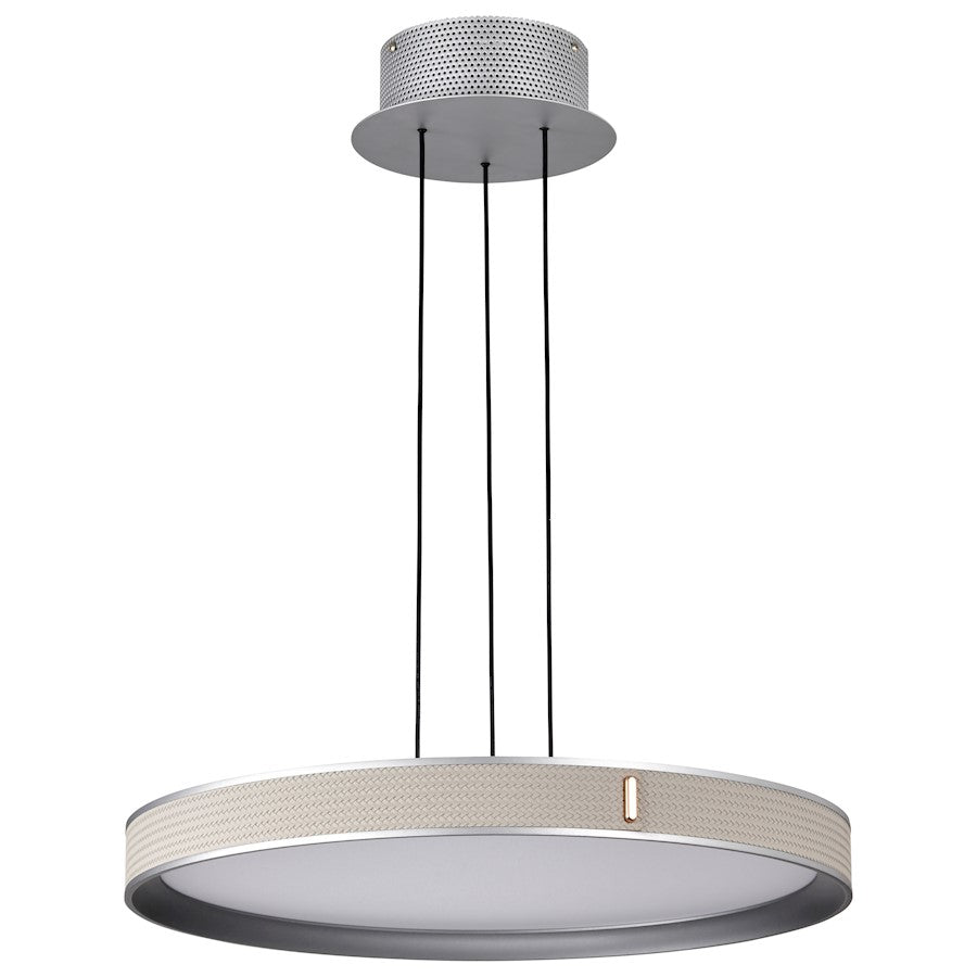 Nuvo Lighting Bandon 20" LED Pendant, Gray/Off White Wrap Acrylic Lens - 62-3021