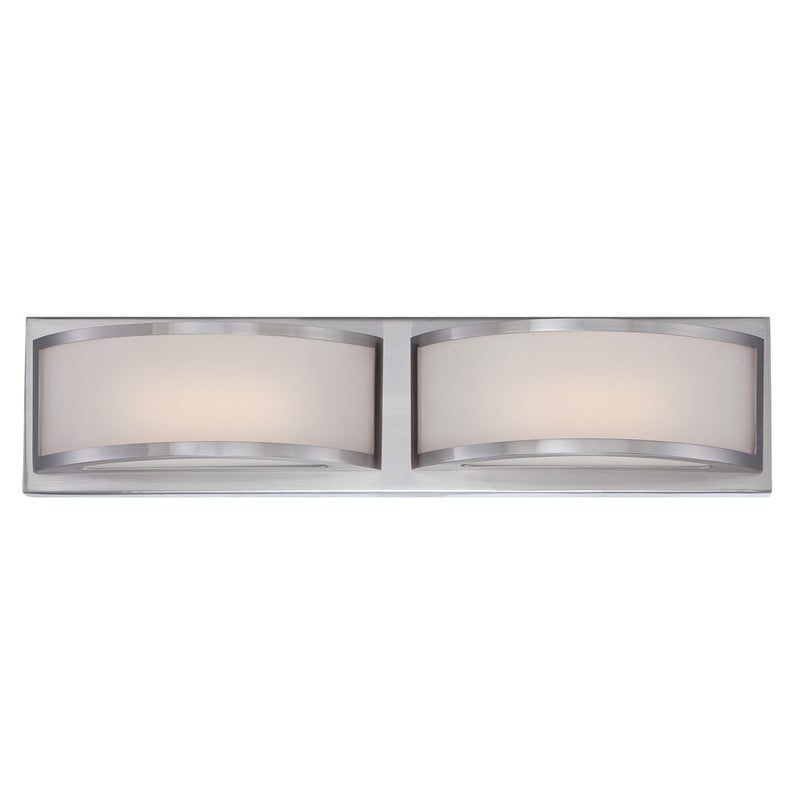 Nuvo Lighting Mercer 20.5in 2-Light Wall Sconce | Contemporary Brushed Nickel and Frosted Glass | Bathroom & Hallway Accent | 20.5 x 3.5 x | Model 62-318