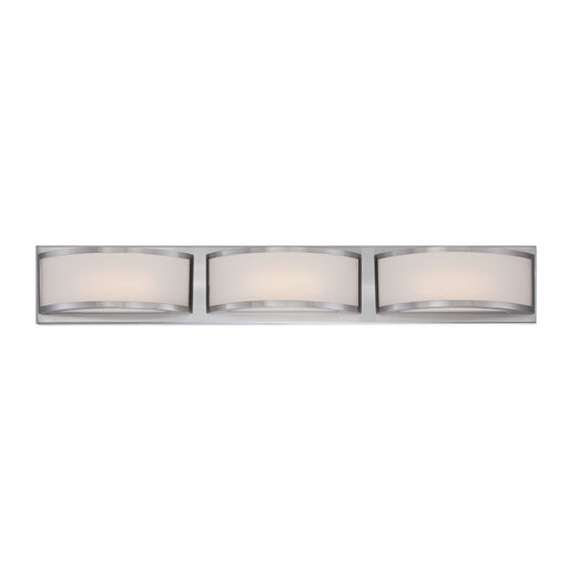 Nuvo Lighting Mercer 28in 3-LED Wall Sconce | Contemporary Brushed Nickel and Frosted Glass | Bathroom & Vanity Light | 27.875 x 4 x 3.5 in | Model 62-319