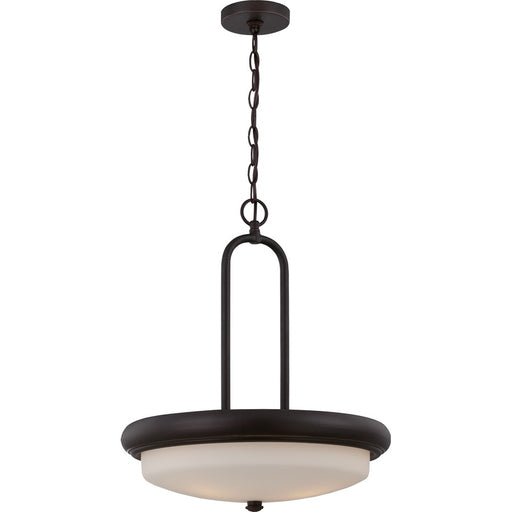 Nuvo Dylan 18in 3-Light Pendant | Transitional Mahogany Bronze and Etched Opal Glass | Kitchen Island & Dining Room | 18 x 18 x 21 in | Model 62-415
