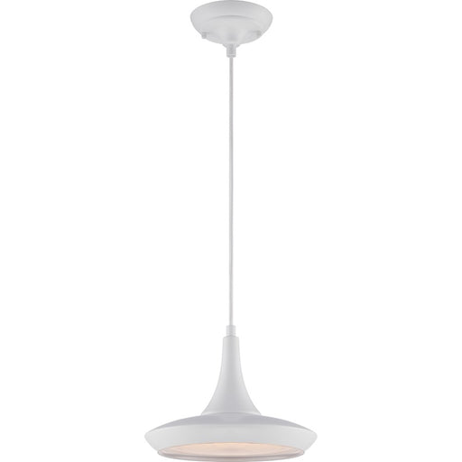 Nuvo Lighting Fantom 10.5in 1-Light LED Pendant | Transitional White and Frosted Glass | Kitchen Island & Dining Room | 10.5 x 46.62 in | Model 62-442