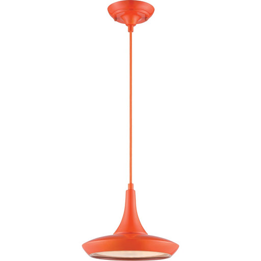 Nuvo Lighting Fantom 10.5in 1-Light LED Pendant | Transitional Orange and Frosted Glass | Kitchen Island & Dining Room | 10.5 x 46.62 in | Model 62-446