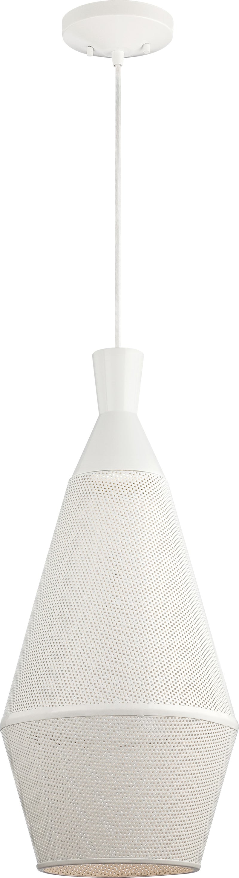 Nuvo Lighting Marx 11in 1-Light Pendant | Transitional Glacier White Metal Perforated Shade | Kitchen Island & Dining Room | 11 x 11 x | Model 62-483