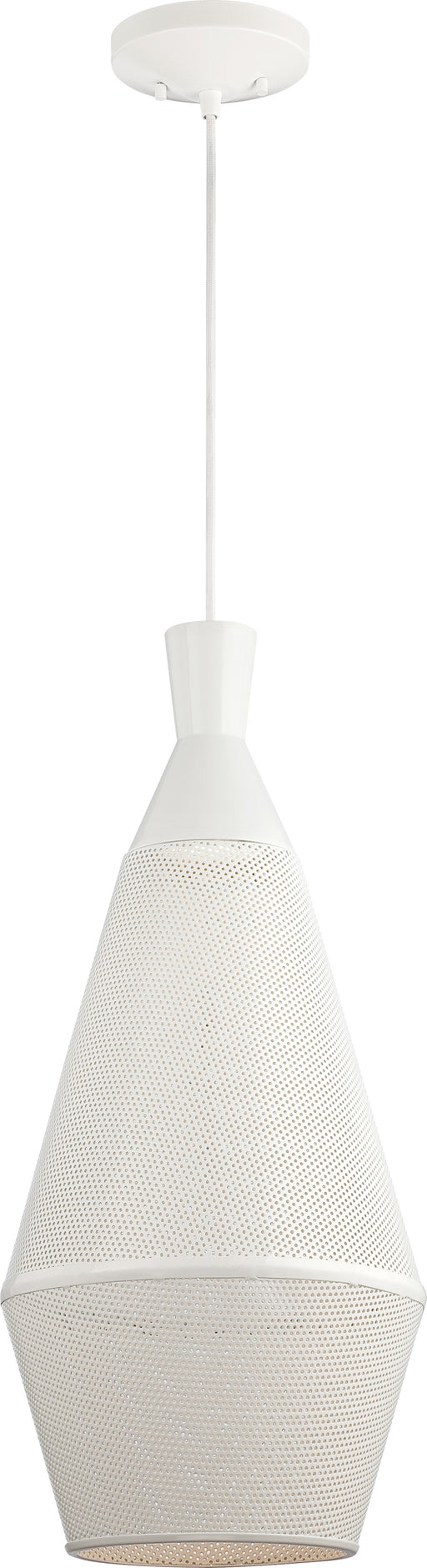 Nuvo Lighting Marx 11in 1-Light Pendant | Transitional Glacier White Metal Perforated Shade | Kitchen Island & Dining Room | 11 x 11 x | Model 62-483