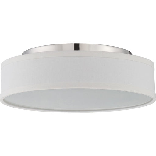 Nuvo Heather 13in 1-Light LED Flush Mount | Transitional Polished Nickel and Satin White Glass | Bathroom & Hallway Ceiling Light | 13 x 13 | Model 62-526