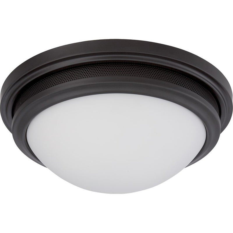 Nuvo Lighting Corry 13in 1-Light Flush Mount | Transitional Aged Bronze and Frosted Glass | Bedroom & Hallway | 13.25 x 13.25 x 5.25 in | Model 62-535
