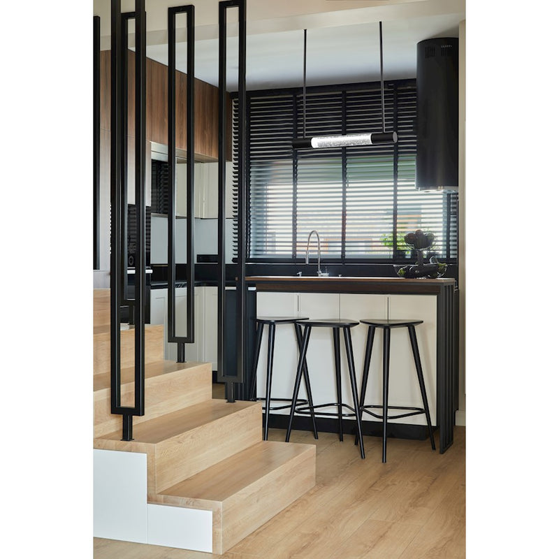 Nuvo Lighting Lacey 23in LED Island Pendant | Modern Matte Black Iron and K9 Bubble Crystal | Kitchen Island & Dining Room | 22.75 x 2.25 | Model 62-6003