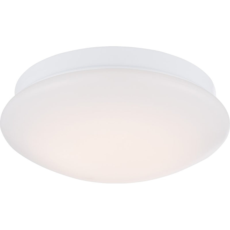 Nuvo Lighting Zip 11in 1-Light LED Flush Mount | Transitional White Acrylic | Bedroom & Hallway | 1150 Lumens, 2700-2200K Warm Dim | Model 62-615