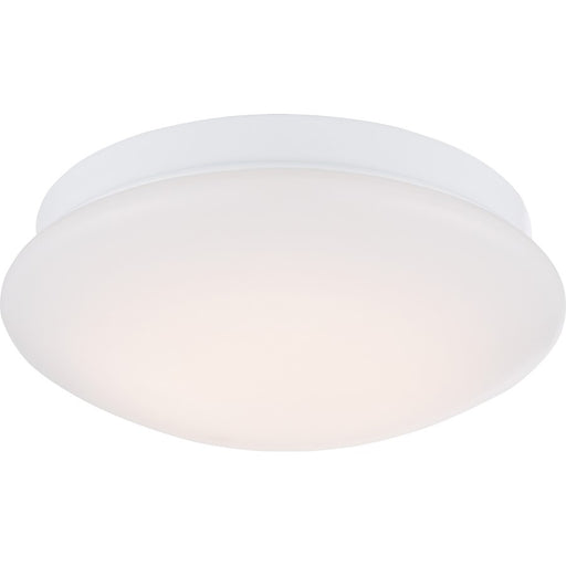 Nuvo Lighting Zip 11in 1-Light LED Flush Mount | Transitional White Acrylic | Bedroom & Hallway | 1150 Lumens, 2700-2200K Warm Dim | Model 62-615
