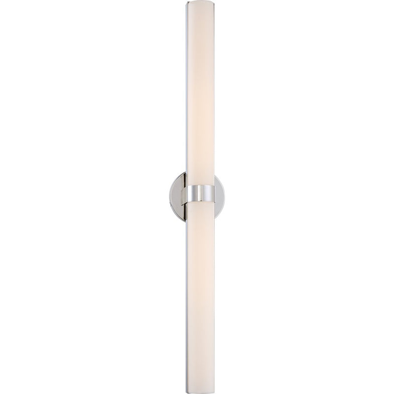 Nuvo Bond 37-3/8in 2-Light LED Vanity | Transitional Polished Nickel and White Acrylic | Bathroom Vanity Light | 6 x 37.375 x 4 in | Model 62-724