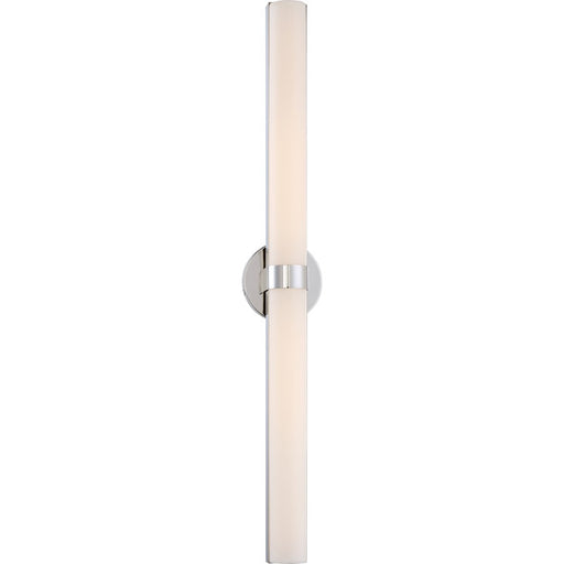 Nuvo Bond 37-3/8in 2-Light LED Vanity | Transitional Polished Nickel and White Acrylic | Bathroom Vanity Light | 6 x 37.375 x 4 in | Model 62-724
