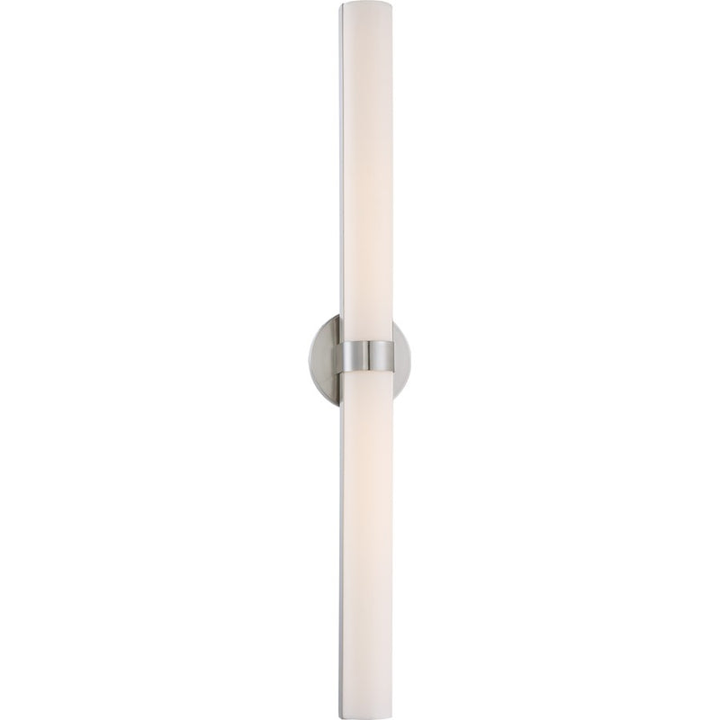 Nuvo Bond 37.375in 2-Light LED Vanity Light | Transitional Brushed Nickel and White Acrylic | Bathroom Vanity & Powder Room | 37.375 x 6 x | Model 62-734