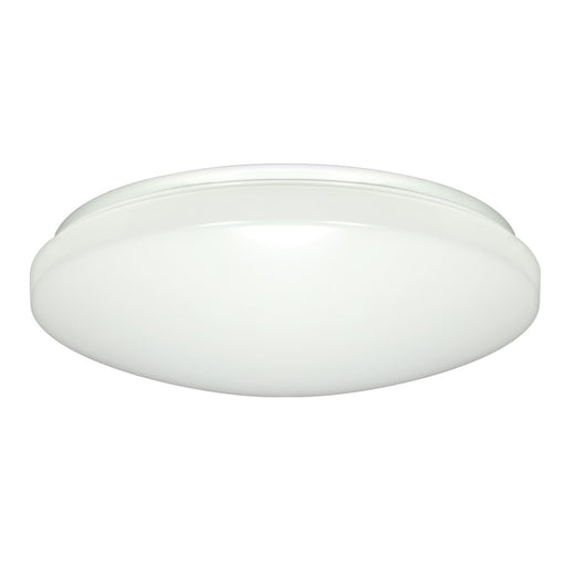 Nuvo 14in 1-Light LED Flush Mount | Utility White Acrylic | Hallway & Bathroom Ceiling Light | 1200 Lumens 3000K Dimmable | Model 62-796