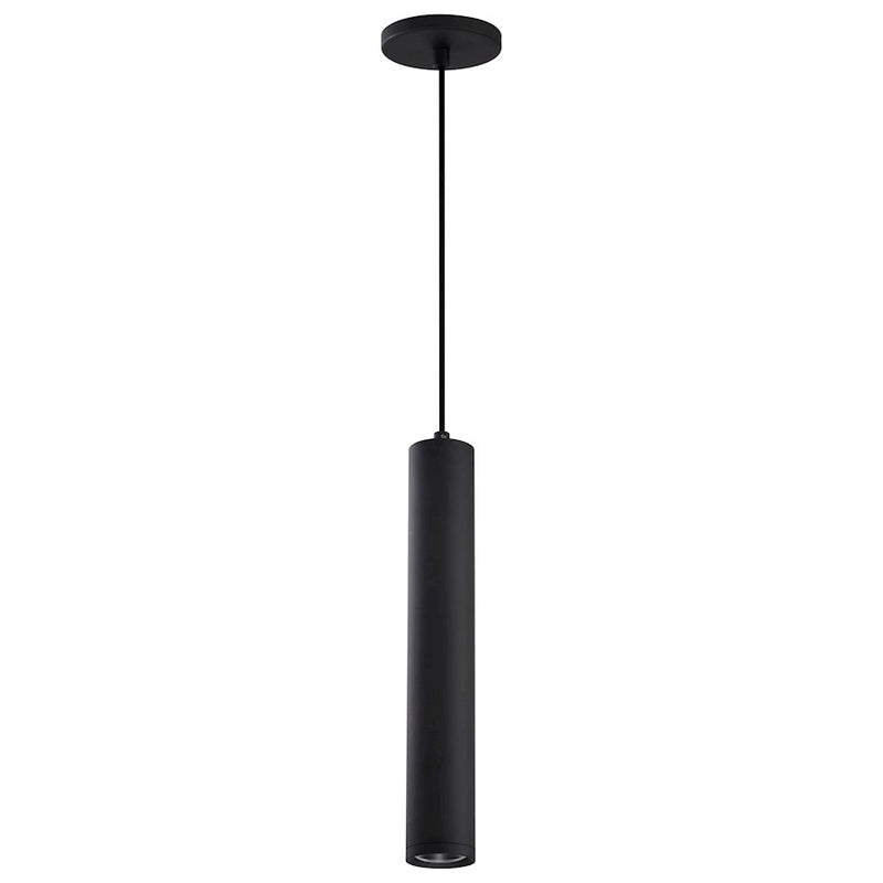 Nuvo Century 16in 1-Light LED Pendant | Contemporary Matte Black Aluminum and Clear Acrylic | Kitchen Island & Dining Room | 2 x 2 x 16 in | Model 62-816