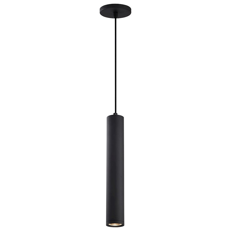 Nuvo Century 16in 1-Light LED Pendant | Contemporary Matte Black Aluminum and Clear Acrylic | Kitchen Island & Dining Room | 2 x 2 x 16 in | Model 62-816