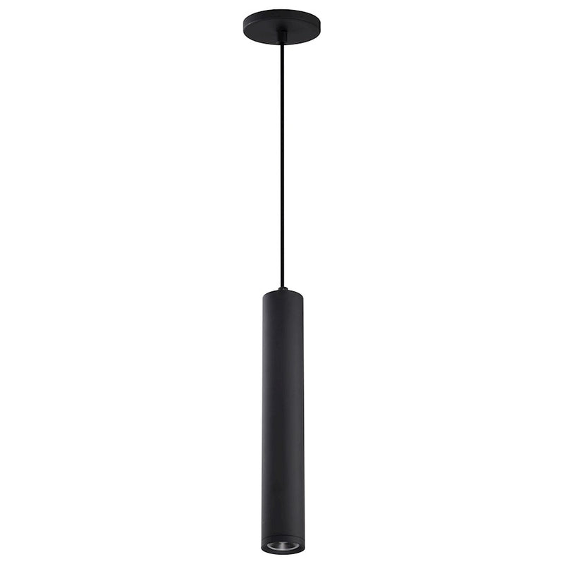 Nuvo Century 16in 1-Light LED Pendant | Contemporary Matte Black Aluminum and Clear Acrylic | Kitchen Island & Dining Room | 2 x 2 x 16 in | Model 62-816